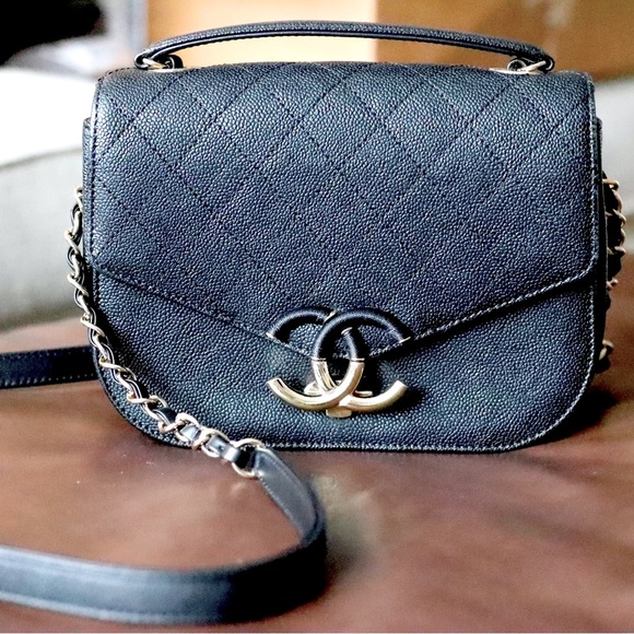 Chanel black caviar Cuba collection crossbody and top handle camera bag - Picture 1 of 14